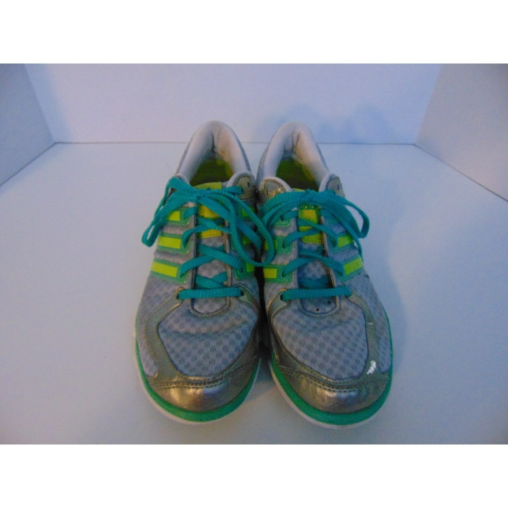 Adidas Womens Athletic Shoe Size 8.5 gray with green accents